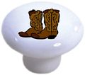 Carolina Hardware And Decor 1142 Cowboy Boots Ceramic Cabinet Drawer Knob 