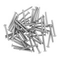 M6-1 X 60mm 100pcs Flat Round Head Screws 304 Stainless Steel Phillips Drive Machine Hardware Fastener For Furniture Connection 