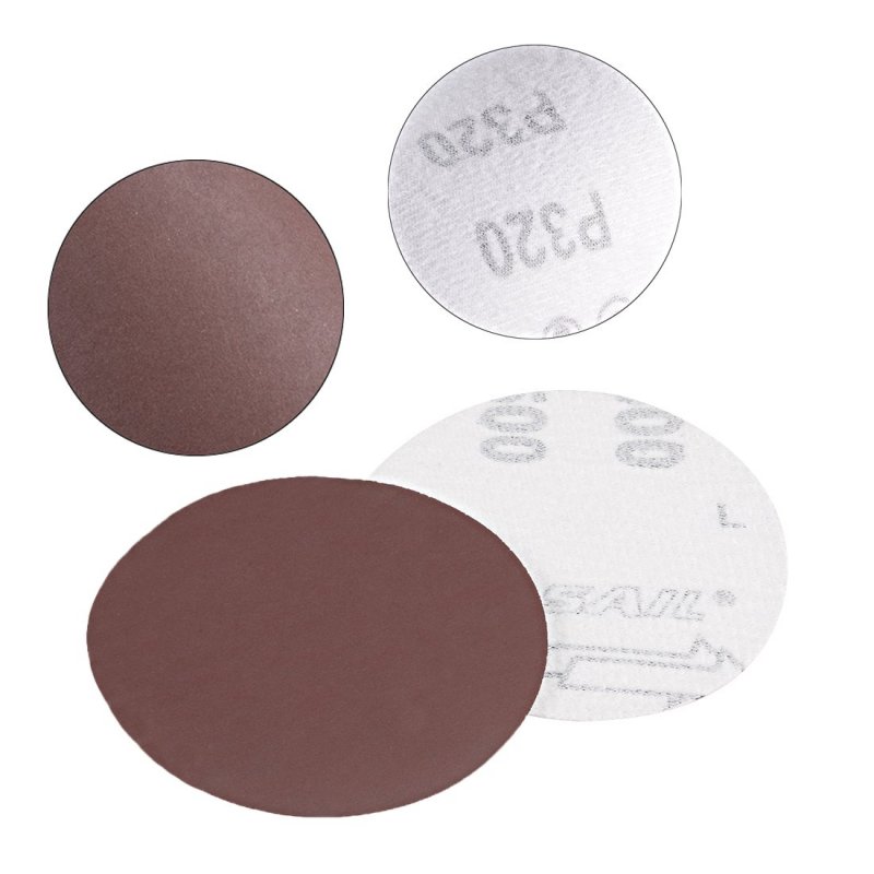 20pcs 3 Inch Hook And Loop Sanding Disc 1500 Grits Flocking Sandpaper For Random Orbit Sander Brown