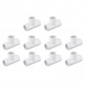10pack 3 Way Pvc Fittings 1 2 Inch Pipe Fitting Connectors For Building Furniture Diy Shelf Garden Support White 