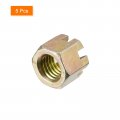 Uxcell 5pcs M12x1 75mm Hexagon Slotted Nut Grade 10 Carbon Steel Hex Castle Nuts Color Zinc