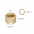 Uxcell 5pcs M12x1 75mm Hexagon Slotted Nut Grade 10 Carbon Steel Hex Castle Nuts Color Zinc