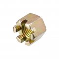 Uxcell 5pcs M12x1 75mm Hexagon Slotted Nut Grade 10 Carbon Steel Hex Castle Nuts Color Zinc