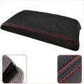 Toyota Camry 2012-2017 Black Leather Center Console Armrest Cover Red Stitch