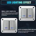 2 Gang Rocker Switch Panel 3 Pin On Off Pre-wired Toggle Control Waterproof Aluminum Alloy Blue Led Light Push Button For 12v