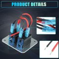 2 Gang Rocker Switch Panel 3 Pin On Off Pre-wired Toggle Control Waterproof Aluminum Alloy Blue Led Light Push Button For 12v