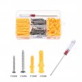 Uxcell Plastic Expansion Tube Screw Assortment Kit For Drywall Yellow 100pcs