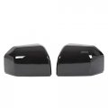 Hecasa Top Half Upper Mirror Covers Skull Caps Replacement For 2015-2020 Ford F150 Black Pair