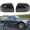 Hecasa Top Half Upper Mirror Covers Skull Caps Replacement Compatible With 2015-2020 Ford F150 Black Pair