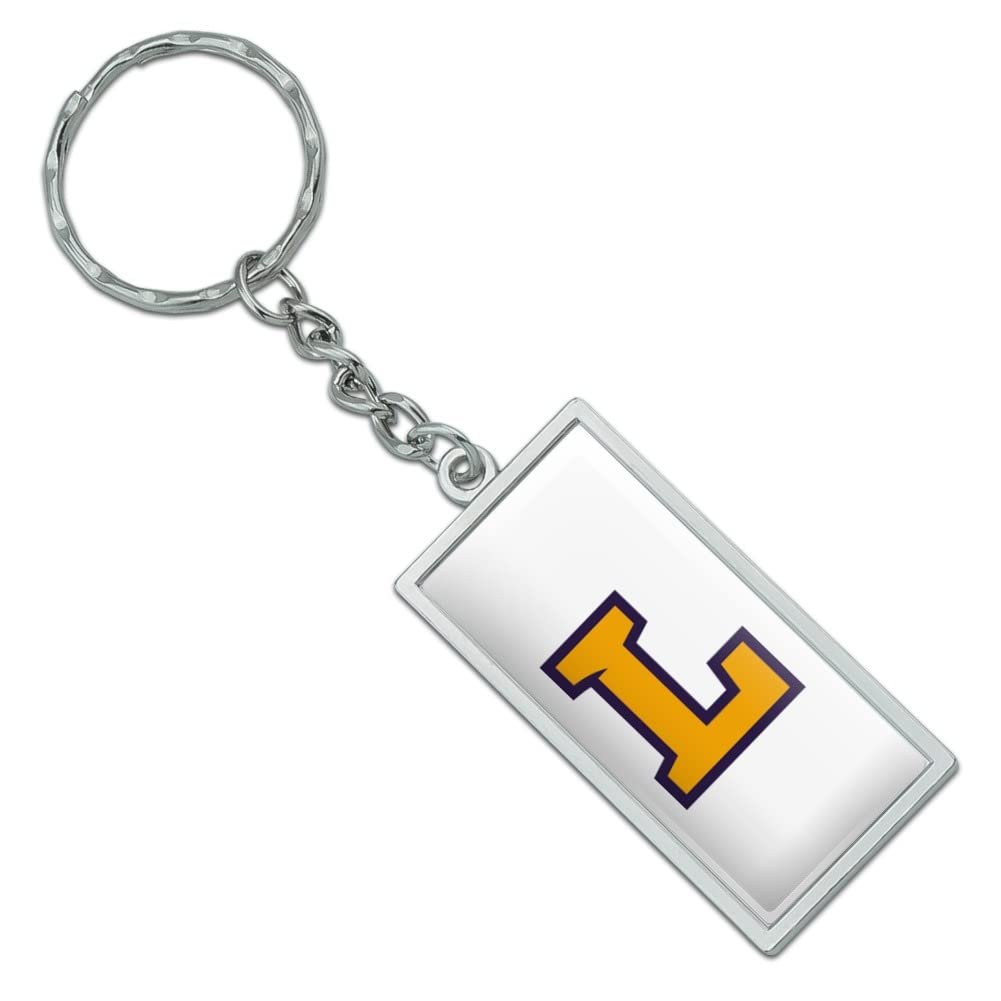 Lipscomb University Primary Logo Rectangle Keychain Chrome Plated Metal With Resin Top 2in X 1in