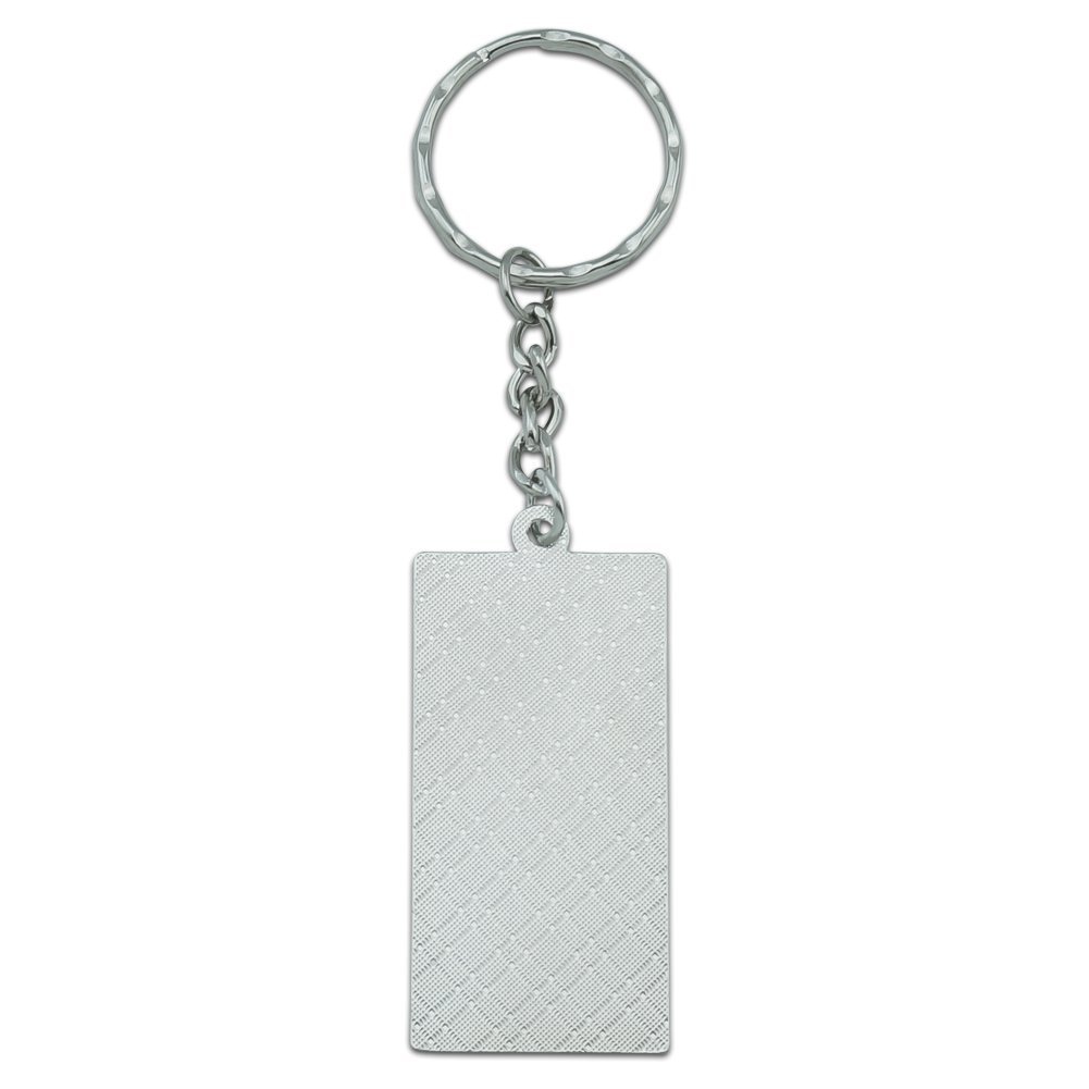 Lipscomb University Primary Logo Rectangle Keychain Chrome Plated Metal With Resin Top 2in X 1in