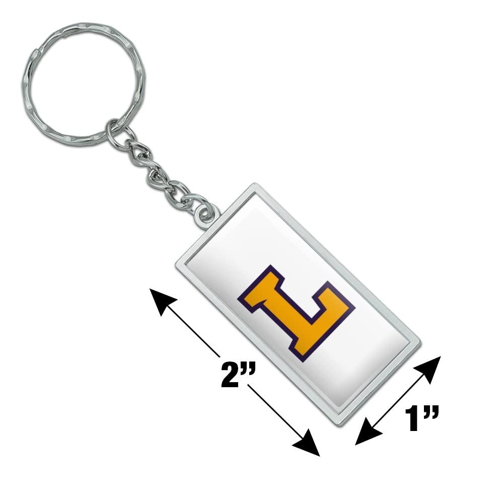 Lipscomb University Primary Logo Rectangle Keychain Chrome Plated Metal With Resin Top 2in X 1in