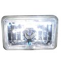 Headlights For Any Models With 4x6 Square H4 Headlight Lamp Halo Halogen Bulb Clear Lens By Ikon Motorsports