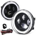 Auto Dynasty Full Led Projector Fog Lights For 07-14 Gmc Sierra 1500 2500 3500 Paw Print Front Bumper Driving Light Lamps With 