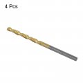 Uxcell High Speed Steel Straight Shank Twist Drill Bit Fully Ground Titanium Coated 3 3mm Diameter 34mm Total Length 12mm 4 Pcs