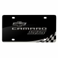 Ipick Image Camaro Rs Matt-look Laser Etched Checker Flag Black Acrylic License Plate