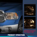 Front Headlight Headlamp Assembly Left Driver Side W Bulbs For Dodge Ram 1500 2500 3500 2009-2018 Factory Style Only Quad