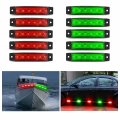 Nilight 10pcs 3 8a 6led Red Green Led Indicator Light Truck Camper Side Marker Marine Boat Navigation Yacht Kayak Sailboat 