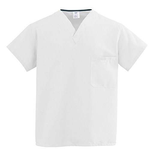 Medline 910xtql-cm Comfortease Reversible Scrub Tops Unisex Large White