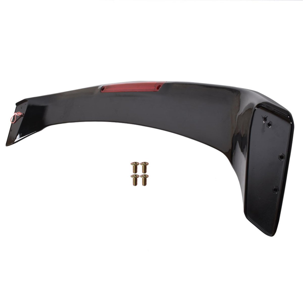 Rear Trunk Spoiler Wing With Brake Light Lamp For 2013-2015 Civic 4dr Glossy Black Jdm Style Plastic Replacement