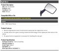 Right Passenger Side Manual Mirror Compatible With 1984 1986 Toyota Pickup