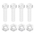 100 Sets Clear Acrylic Screws And Nuts Kit M2 5 X 12mm Pc Transparent Round Head Phillips Bolts With Hex For Machine Electronic 