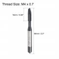 Uxcell M4 X 0 7 Spiral Point Threading Tap H2 Tolerance High Speed Steel Ticn Coated Round Shank With Square End Metric Screw