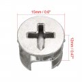 Uxcell 15 Pcs Furniture Cam Lock Nut Connectors Fittings 15x12mm For Cabinet Drawer Wardrobe Panel Connecting