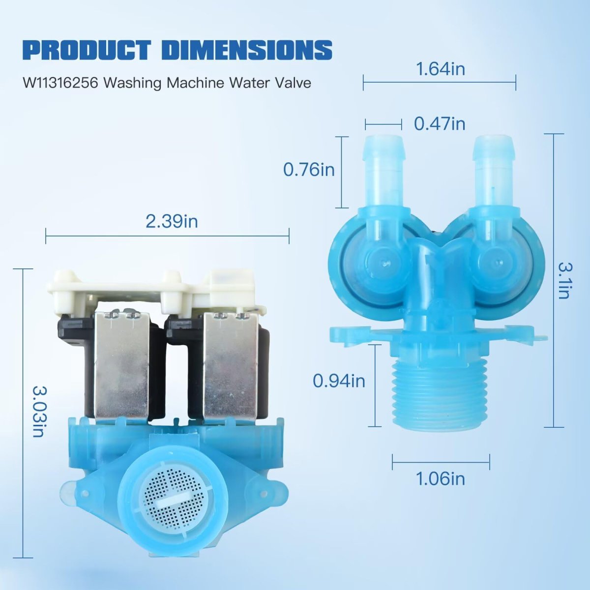 D W11316256 W11688995 Washer Water Inlet Valve Two Coil Cold 120v 60hz Fits Front Load Washers For Maytag Mhw8630hw0 Mhw8630hw1