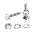 M5 X 25mm Phillips Flanged Hex Head Bolts 10pcs 304 Stainless Steel Flange Hexagon Screws With Nuts Flat Lock Washers Fully 