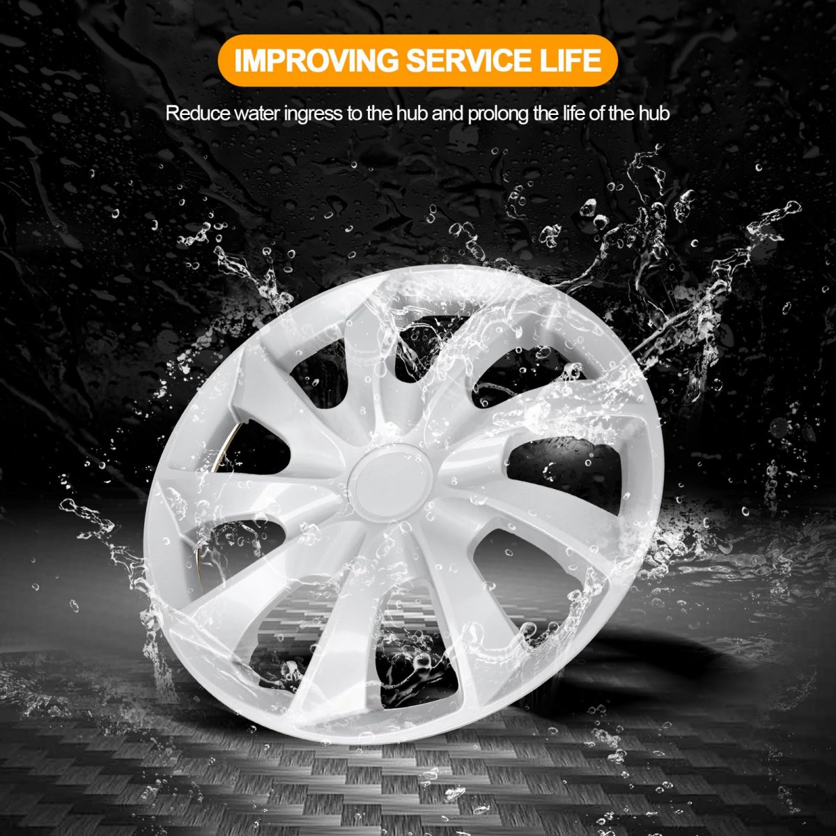 Car Wheel Rim Skin Cover Hub Caps 4 Pack 16 Inch Hubcap Steel Wheels High Grade Abs With Retention Ring Black Silver
