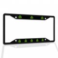 Fastasticdeals Metal Insert License Plate Frame 3 Leaf Shamrock Style B Weatherproof Car Accessories Black 4 Holes Solid 
