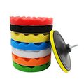 Qillu 10 Pcs Sponge Polishing Buffing Waxing Pad Kit For Car Polisher Buffer With Drill Adapter4inch