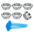 6pcs Desk Grommets 1 25mm Abs Plastic Cable Hole Cover Wire Cord Organizer With Marked Ties For Home Office Desktop Silver Tone 