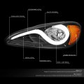 Auto Dynasty Pair Of Led Daytime Running Light Black Housing Amber Corner Headlight Lamps Compatible With Pontiac Grand Am