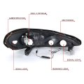 Auto Dynasty Pair Of Led Daytime Running Light Black Housing Amber Corner Headlight Lamps Compatible With Pontiac Grand Am