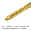 Uxcell Thread Tap Metric M2 5 X 0 45 Titanium Coated Cobalt Hss High Speed Steel 3 Straight Flutes Machine Mini Micro Screw