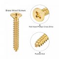 Uxcell Brass Wood Screws M5x30mm Phillips Flat Head Self Tapping Connector For Door Hinges Wooden Furniture Home Appliances