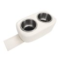 Pontoon Cup Holder Durable Stainless Steel Double Drink For Rv Yachet Boat Car Fit Marine White