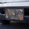Crazy Flower Floral Pattern Novelty Metal Vanity Tag License Plate