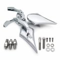 Httmt Mt252-008 Ttt003- Chrome Billet Skull Blade Mirror Fit Compatible With H-d Electra Heritage Sportster Glide