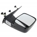 Ocpty Black Right Side Mirror Fit For 2003-2005 Ford E-150 Club Wagon Smooth Glass Manual Fold Non-heated Puddle Light