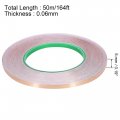 Uxcell Double-sided Conductive Tape Copper Foil Adhesive 5mm X 50m 164ft For Guitar Emi Shielding Crafts Electrical Repairs
