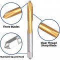 Burkit 2pcs No 8-32 Un Spiral Point Tap Hss Titanium Coating Plug Threading 8 X 32