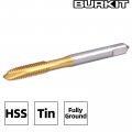 Burkit 2pcs No 8-32 Un Spiral Point Tap Hss Titanium Coating Plug Threading 8 X 32