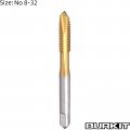Burkit 2pcs No 8-32 Un Spiral Point Tap Hss Titanium Coating Plug Threading 8 X 32