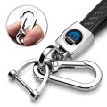 Mopar In Black Real Carbon Fiber Loop-strap Chrome Hook Key Chain