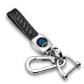 Mopar In Black Real Carbon Fiber Loop-strap Chrome Hook Key Chain
