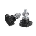 8pcs Star Clamping Knobs With Nuts Washers M8 X 20mm Metric Zinc Plated Carbon Steel Male Thread 31mm 5-star Plastic Head 