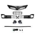 6pcs Front Bumper Grille Fog Light Cover Trim Set For 2012 2013 2014 To-yota Camry Se 